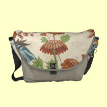 Gorgeous Vintage Floral Fabric Messenger Tote messenger bags