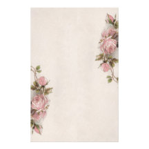 Gorgeous Vintage Pink Rose Stationery