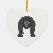 Gorilla Cartoon Christmas Ornament