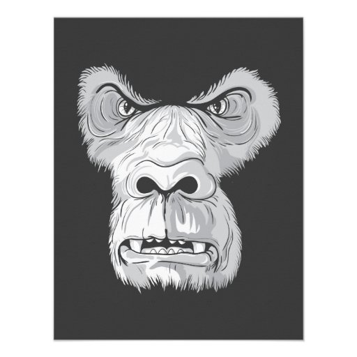 gorilla face vector announcement
