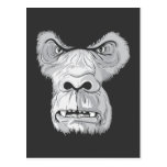 gorilla face vector postcards