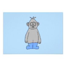Gorilla in Blue Boots. Personalized Invitation