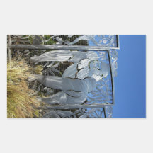 Gorilla Statue Rectangular Stickers