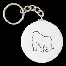 Gorilla Zoe Keychain - Gorilla Outline keychains