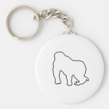 Gorilla Zoe Keychain - Gorilla Outline