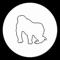 Gorilla Zoe Sticker - Gorilla Outline stickers