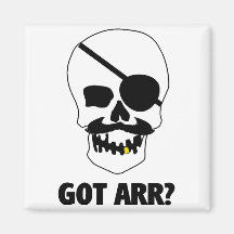 Got Arr? Pirate Skull Refrigerator Magnets