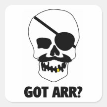 Got Arr? Pirate Skull Square Stickers