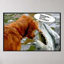 GOT FLOSS? DOG IN SHARK'S MOUTH - FRAMED PRINT