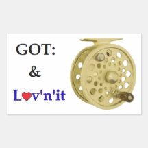 GOT: fly fishing reel Rectangular Sticker