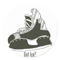 Got Ice? Hockey Skate Sticker Small Round