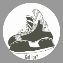 Got Ice? Hockey Skate Sticker Small Round stickers