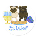 Got Latkes? Hanukkah Pug Stickers stickers