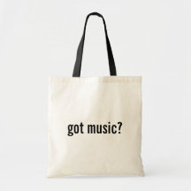 got music? tote bags