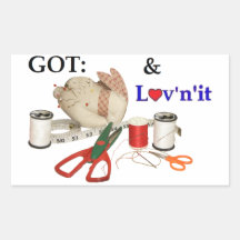 GOT: needle & thread Rectangle Stickers