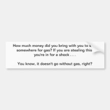 Got No Money Guide Anti-Theft Bumper Sticker 25