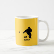 Got puck hockey coffee mugs