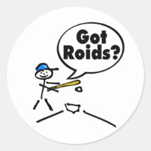 Got Roids Baseball Stickman Stickers