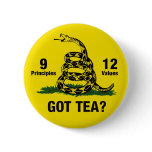 Got Tea? Don't Tread On Me 9-12 Pinback Button