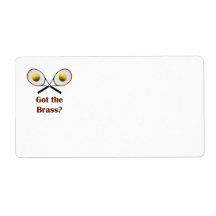 Got the Brass Tennis Shipping Label