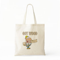 got wood carpenter humour funny design tote bags