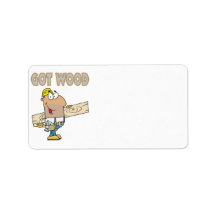got wood carpenter humour funny design personalized address labels