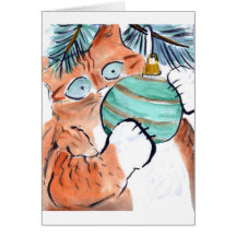 Gotcha Green Ornament says Tiger Kitty Cards