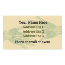 Goth Anatomy Hands Business Card Tan
