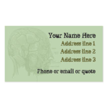Goth Anatomy Head Business Card Green