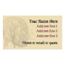 Goth Anatomy Head Business Card Tan