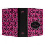 Goth Damask Black and Pink (any color) binder