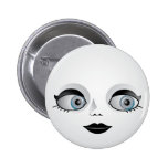Goth Doll Face Pinback Buttons