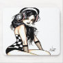 Goth Girl with Headphones Mousepad