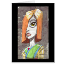 Goth Girl with Red Hair Cards