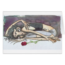 Goth Girl with Rose Card