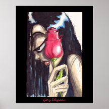 "Goth Girl with Rose" POSTER