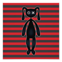 Goth Red and Black Bunny Photograph