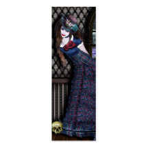goth skull bookmark business card template