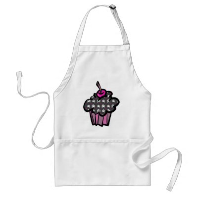 goth skull crossbones cupcake apron by cupcakewear