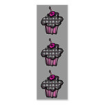 goth skull crossbones cupcake bookmark business card
