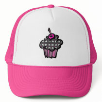 goth skull crossbones cupcake hat