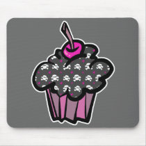 goth skull crossbones cupcake mouse mat