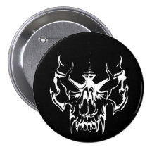 Goth Skull Pinback Button