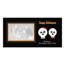 Goth Skulls Halloween Photo Cards