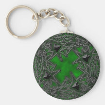 Goth Square: Green Cloud Keychain