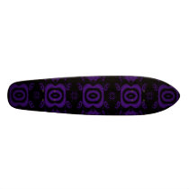 Gothic Black and Purple Floral Pattern. Skate Deck