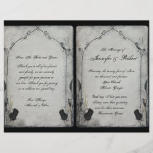 Gothic Black Rose Trellis Wedding Program Flyer