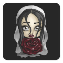 Gothic Bride Square Stickers
