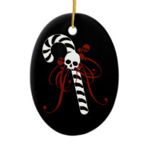 Gothic Candy Cane Christmas Tree Ornaments