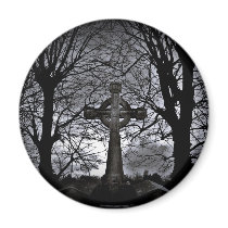 Gothic celtic cross grave fridge magnets
